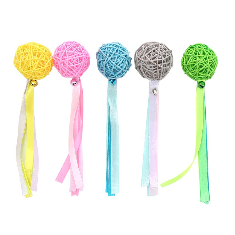 Ribbon Rattan Ball Toy Pet - Nimbyfruit